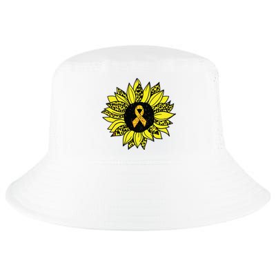 Childhood Cancer Awareness Yellow Sunflower Gold Ribbon Cool Comfort Performance Bucket Hat