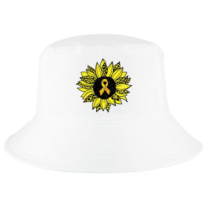 Childhood Cancer Awareness Yellow Sunflower Gold Ribbon Cool Comfort Performance Bucket Hat