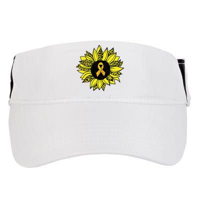 Childhood Cancer Awareness Yellow Sunflower Gold Ribbon Adult Drive Performance Visor