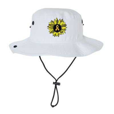 Childhood Cancer Awareness Yellow Sunflower Gold Ribbon Legacy Cool Fit Booney Bucket Hat