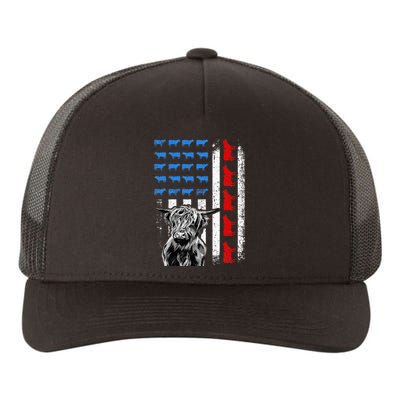 Cute Cow American Flag Heifer US 4th Of July Farm Cattle USA Yupoong Adult 5-Panel Trucker Hat