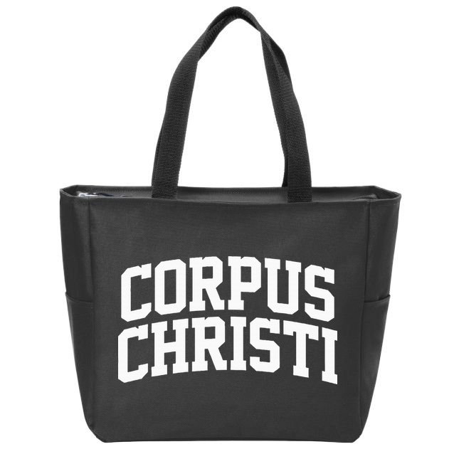 Corpus Christi Arch Vintage Retro College Athletic Sports Zip Tote Bag