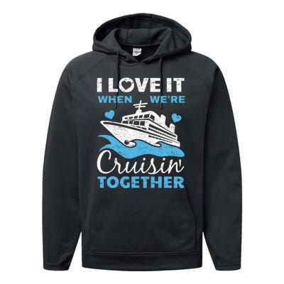 Cool Cruise Art Cruise Ship Couple Family Vacation Performance Fleece Hoodie