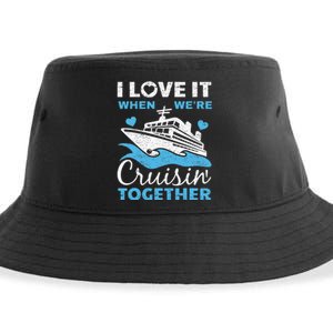 Cool Cruise Art Cruise Ship Couple Family Vacation Sustainable Bucket Hat