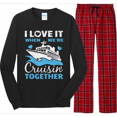 Cool Cruise Art Cruise Ship Couple Family Vacation Long Sleeve Pajama Set