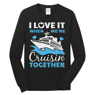 Cool Cruise Art Cruise Ship Couple Family Vacation Tall Long Sleeve T-Shirt