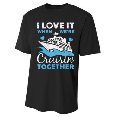 Cool Cruise Art Cruise Ship Couple Family Vacation Performance Sprint T-Shirt