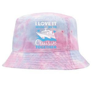 Cool Cruise Art Cruise Ship Couple Family Vacation Tie-Dyed Bucket Hat