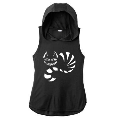 Cheshire Cat Alice In Wonderland Funny Ladies PosiCharge Tri-Blend Wicking Draft Hoodie Tank