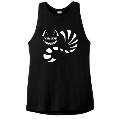 Cheshire Cat Alice In Wonderland Funny Ladies PosiCharge Tri-Blend Wicking Tank