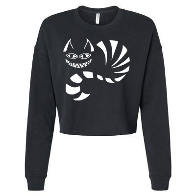 Cheshire Cat Alice In Wonderland Funny Cropped Pullover Crew