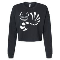 Cheshire Cat Alice In Wonderland Funny Cropped Pullover Crew