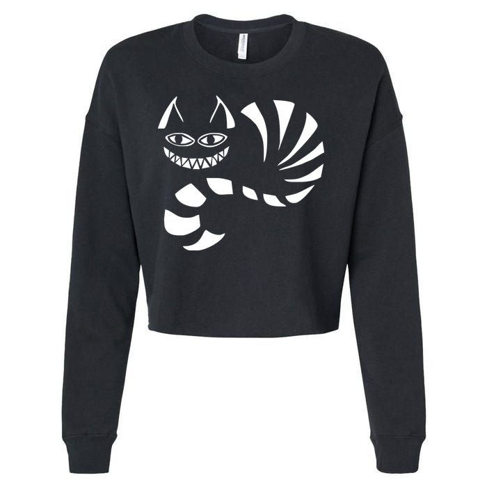 Cheshire Cat Alice In Wonderland Funny Cropped Pullover Crew