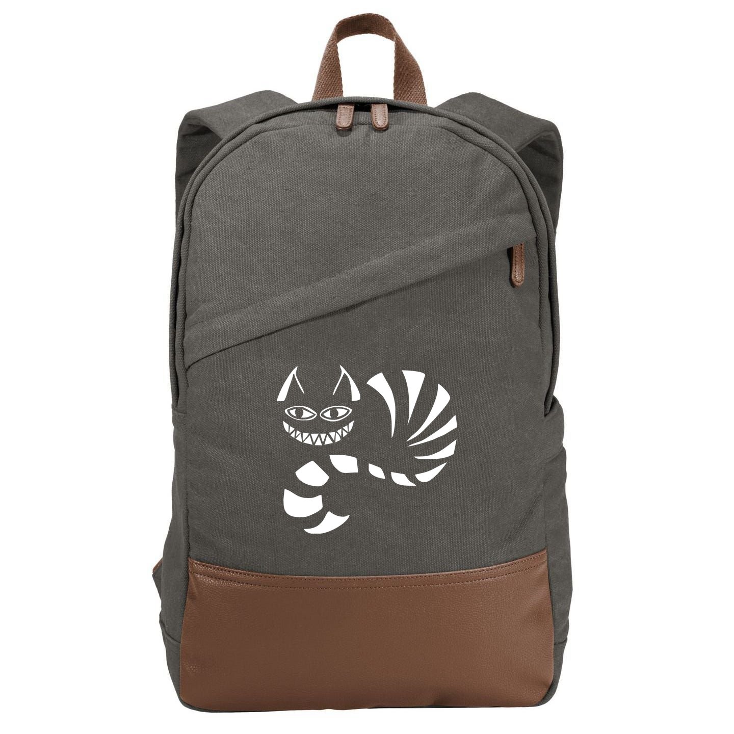 Cheshire Cat Alice In Wonderland Funny Cotton Canvas Backpack