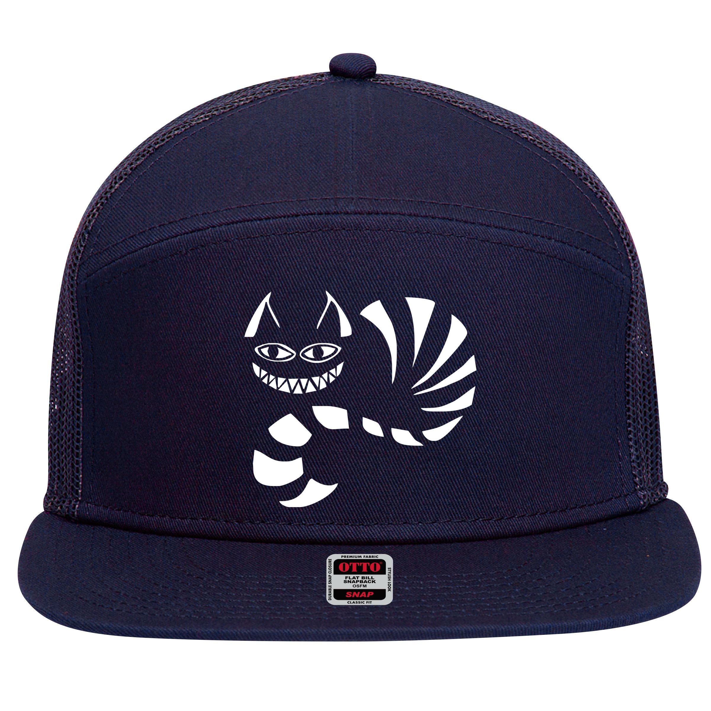 Cheshire Cat Alice In Wonderland Funny 7 Panel Mesh Trucker Snapback Hat