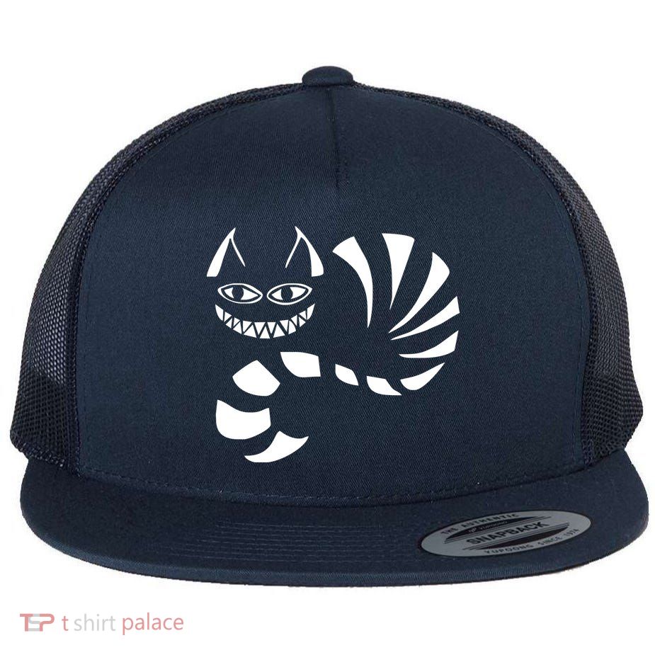 Cheshire Cat Alice In Wonderland Funny Flat Bill Trucker Hat