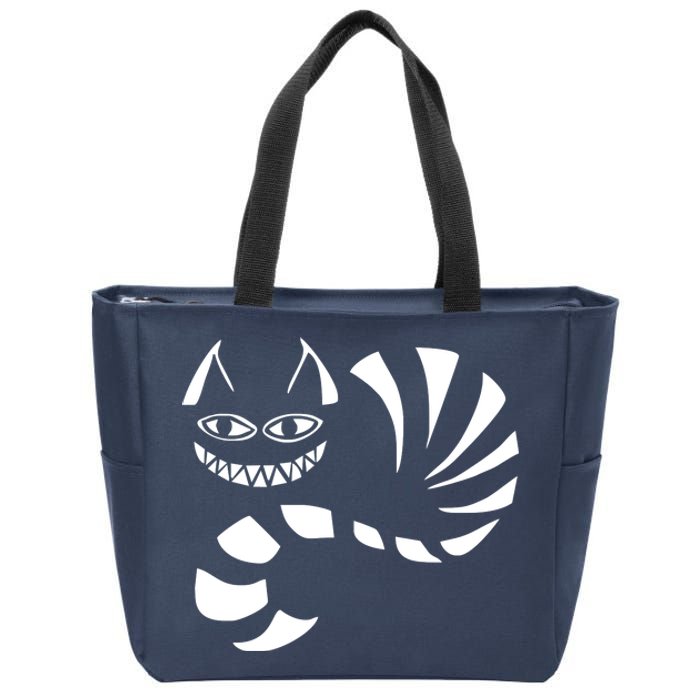 Cheshire Cat Alice In Wonderland Funny Zip Tote Bag