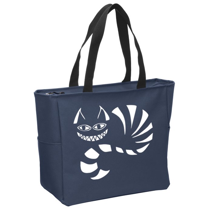 Cheshire Cat Alice In Wonderland Funny Zip Tote Bag