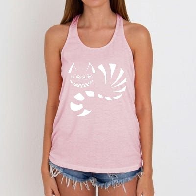 Cheshire Cat Alice In Wonderland Funny Women's Knotted Racerback Tank