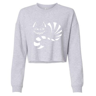 Cheshire Cat Alice In Wonderland Funny Cropped Pullover Crew