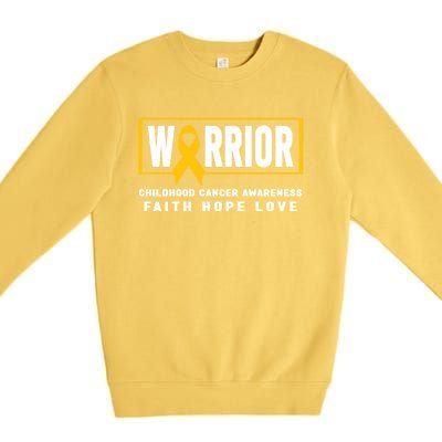 Childhood Cancer Awareness Meaningful Gift Great Gift Hood Cancer Warrior Gift Premium Crewneck Sweatshirt