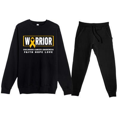 Childhood Cancer Awareness Meaningful Gift Great Gift Hood Cancer Warrior Gift Premium Crewneck Sweatsuit Set