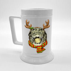 Christmas Crocodile Alligator Santa Clause Reindeer Xmas Beer Stein