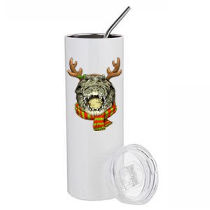 Christmas Crocodile Alligator Santa Clause Reindeer Xmas Stainless Steel Tumbler