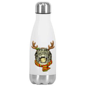 Christmas Crocodile Alligator Santa Clause Reindeer Xmas Stainless Steel Insulated Water Bottle