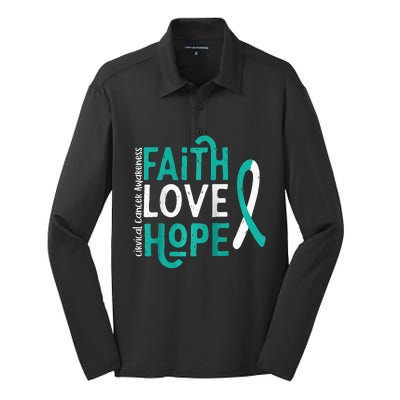 Cervical CANCER awareness gifts Raglan Baseball Silk Touch Performance Long Sleeve Polo