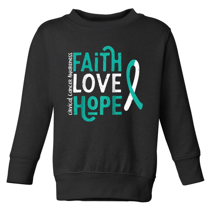 Cervical CANCER awareness gifts Raglan Baseball Toddler Sweatshirt