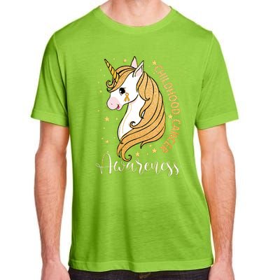 Childhood Cancer Awareness Yellow Unicorn For A Child Fight Adult ChromaSoft Performance T-Shirt