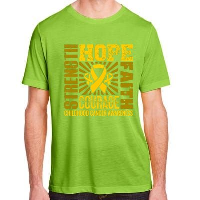 Childhood Cancer Awareness Hope Faith Strength Adult ChromaSoft Performance T-Shirt