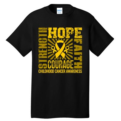 Childhood Cancer Awareness Hope Faith Strength Tall T-Shirt