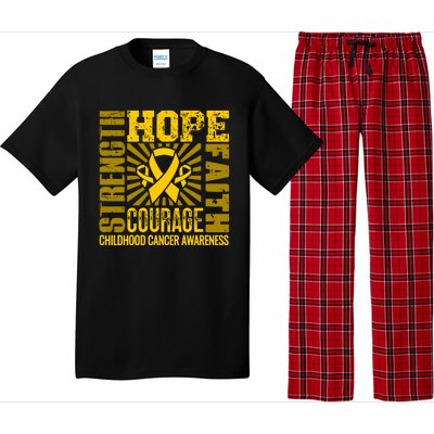 Childhood Cancer Awareness Hope Faith Strength Pajama Set