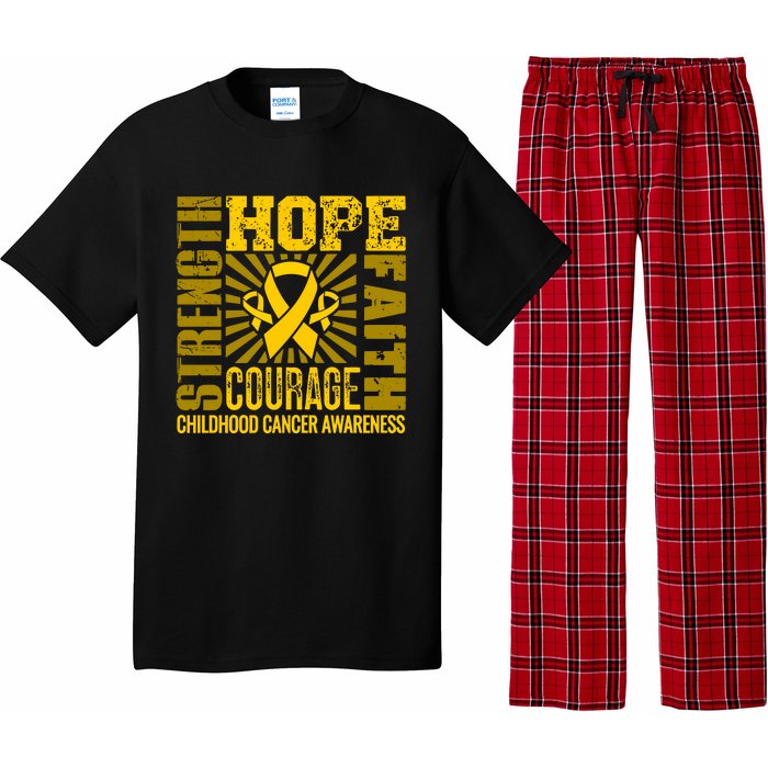 Childhood Cancer Awareness Hope Faith Strength Pajama Set