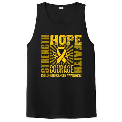 Childhood Cancer Awareness Hope Faith Strength PosiCharge Competitor Tank