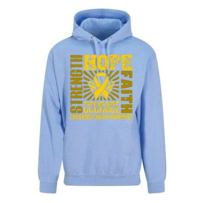 Childhood Cancer Awareness Hope Faith Strength Unisex Surf Hoodie