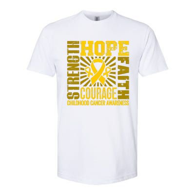 Childhood Cancer Awareness Hope Faith Strength Softstyle CVC T-Shirt