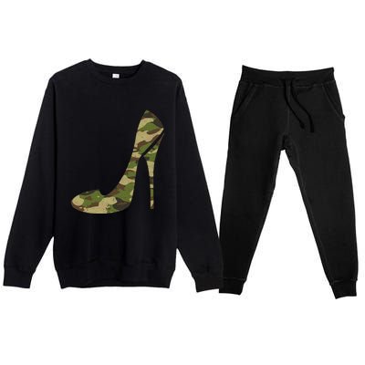 Cool Camouflage Art For Girl Camo Clothes Premium Crewneck Sweatsuit Set