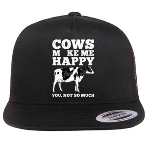 Cool Cow Art For Cow Farmer Dairy Cows Farm Animal Flat Bill Trucker Hat