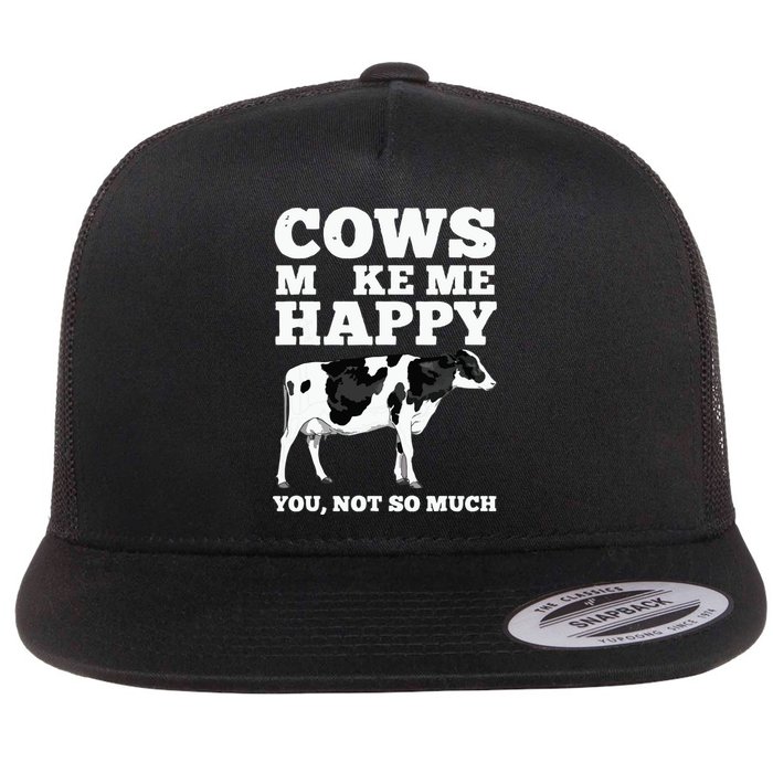 Cool Cow Art For Cow Farmer Dairy Cows Farm Animal Flat Bill Trucker Hat