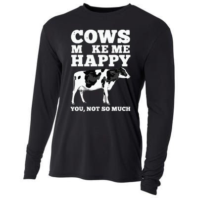 Cool Cow Art For Cow Farmer Dairy Cows Farm Animal Cooling Performance Long Sleeve Crew