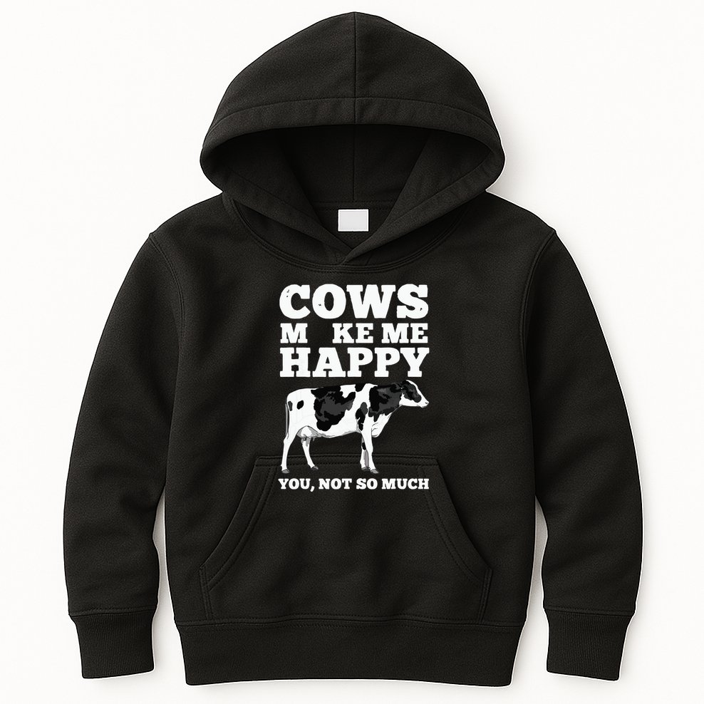 Cool Cow Art For Cow Farmer Dairy Cows Farm Animal Kids Hoodie