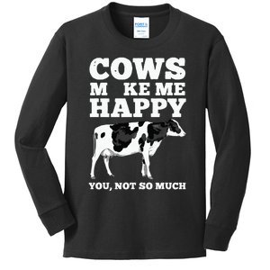 Cool Cow Art For Cow Farmer Dairy Cows Farm Animal Kids Long Sleeve Shirt