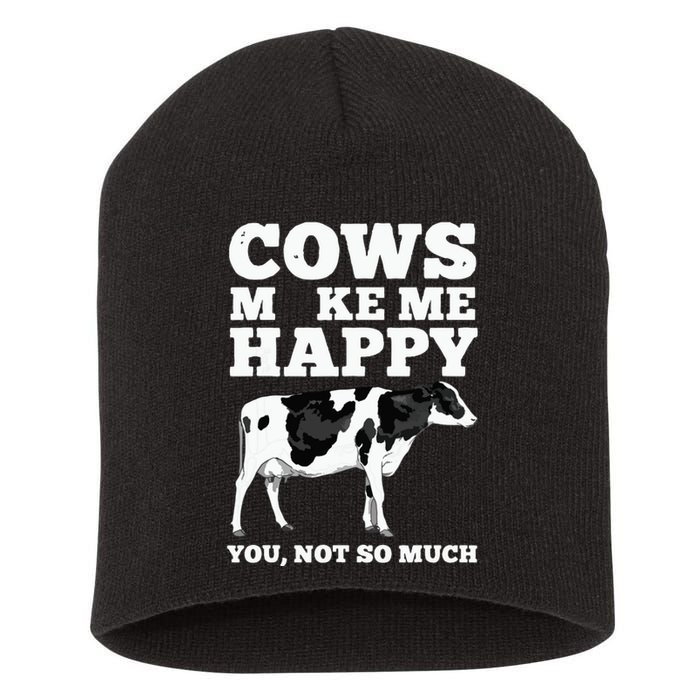 Cool Cow Art For Cow Farmer Dairy Cows Farm Animal Short Acrylic Beanie