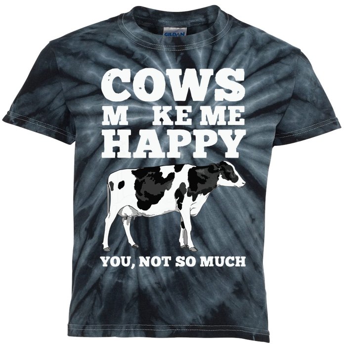 Cool Cow Art For Cow Farmer Dairy Cows Farm Animal Kids Tie-Dye T-Shirt