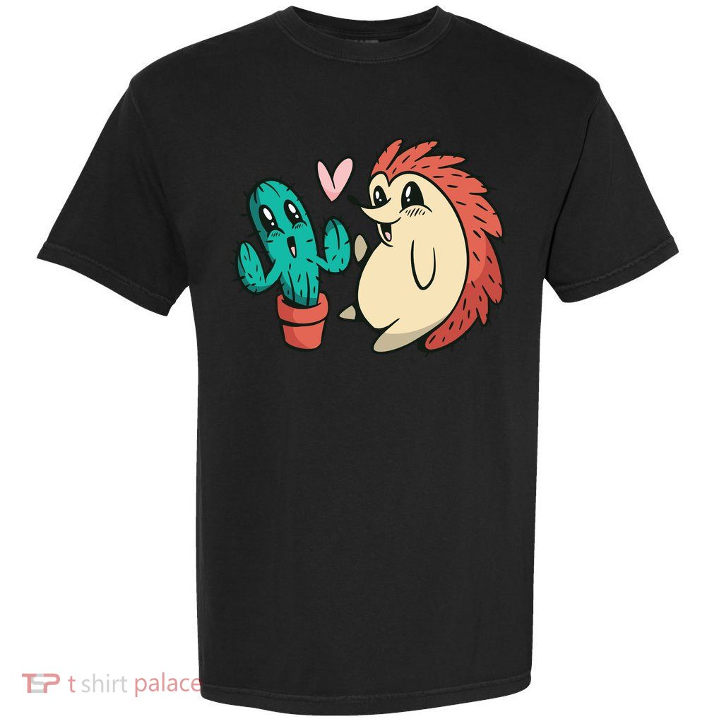 Cute Cactus And Hedgehog Garment-Dyed Heavyweight T-Shirt