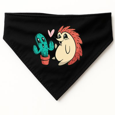 Cute Cactus And Hedgehog USA-Made Doggie Bandana