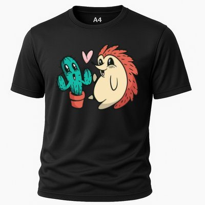 Cute Cactus And Hedgehog Performance Shirt